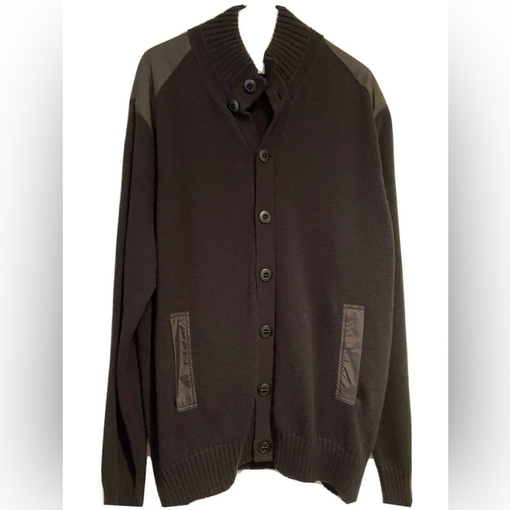 Arbor Way Cotton Black Button-Up Men’s Cardigan Sweater Sz XL